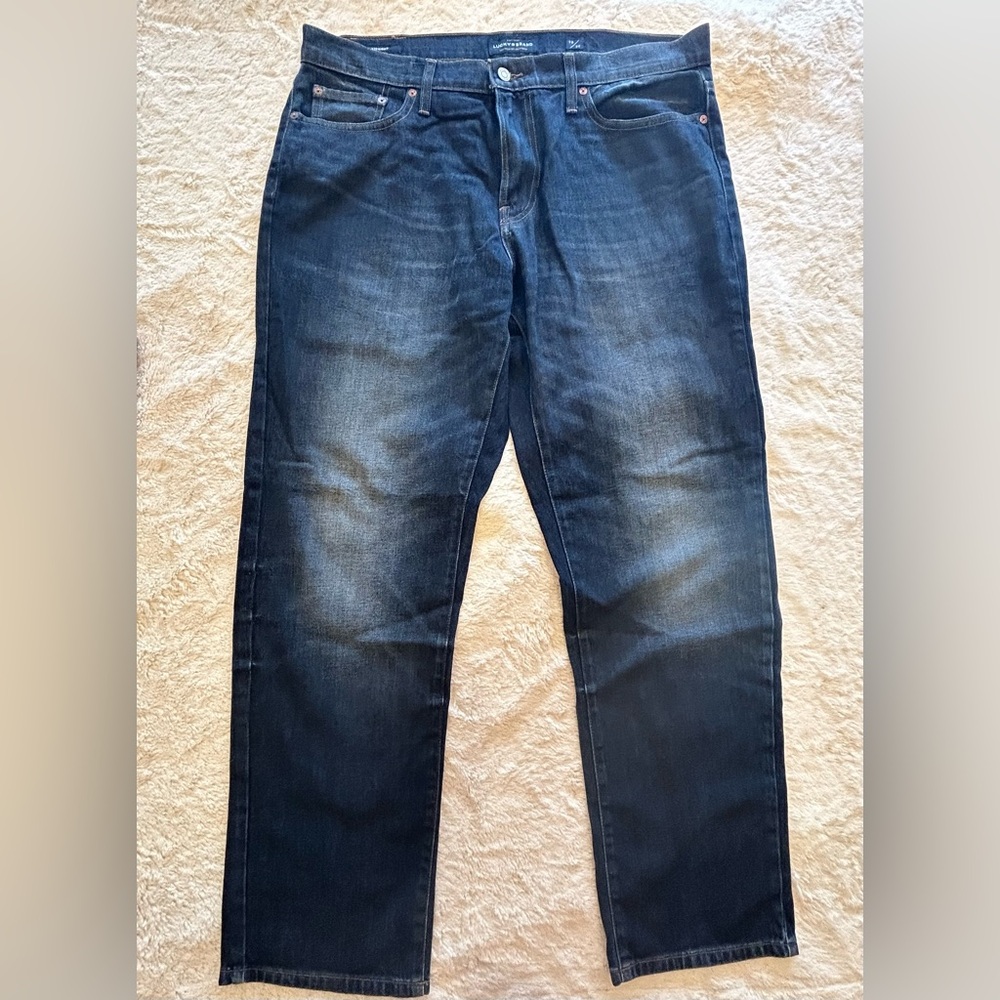 Men's Lucky 🍀 Brand Straight Fit Blue Jeans 38x30